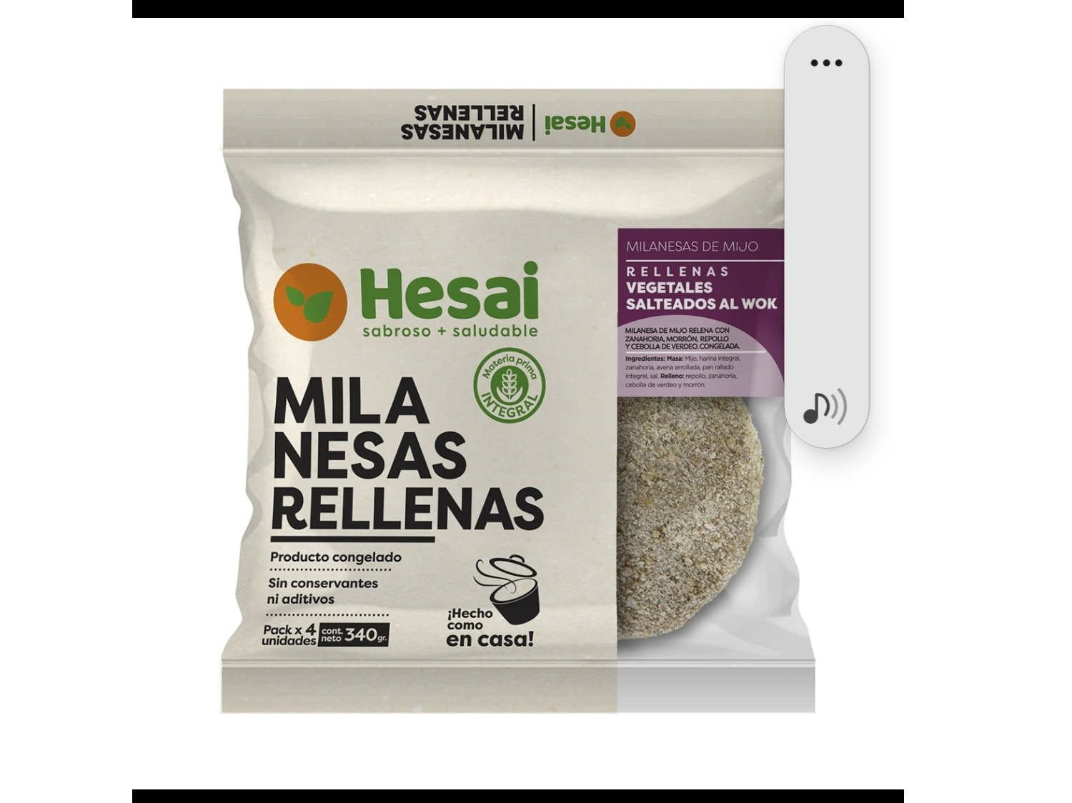 Milanesa Rellena de Wok de vegetales