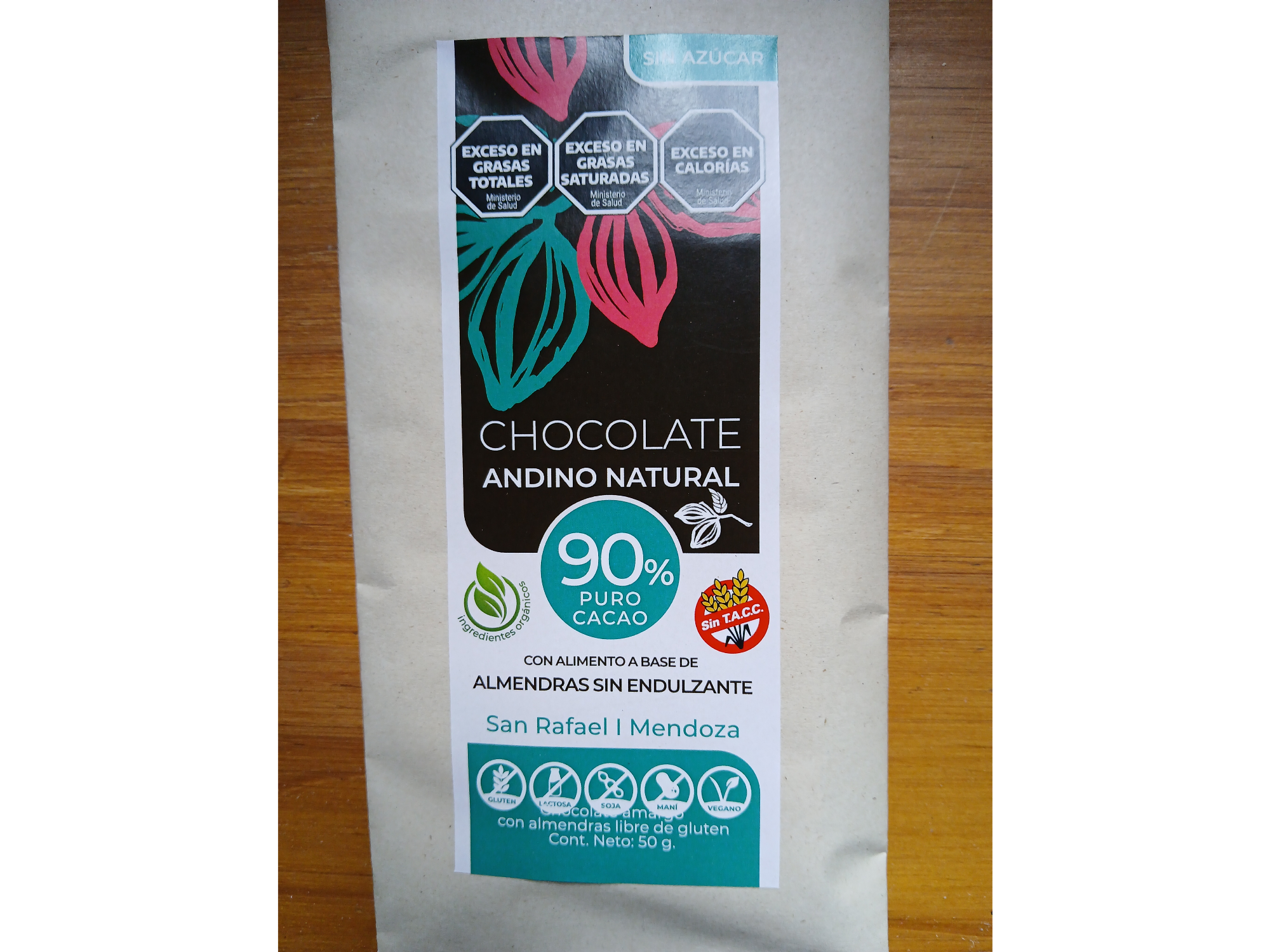Chocolate 90% Cacao con Almendras