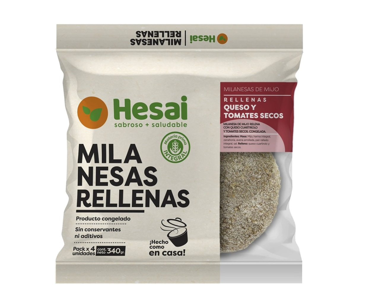 Milanesa Rellena de Queso y Tomates Secos