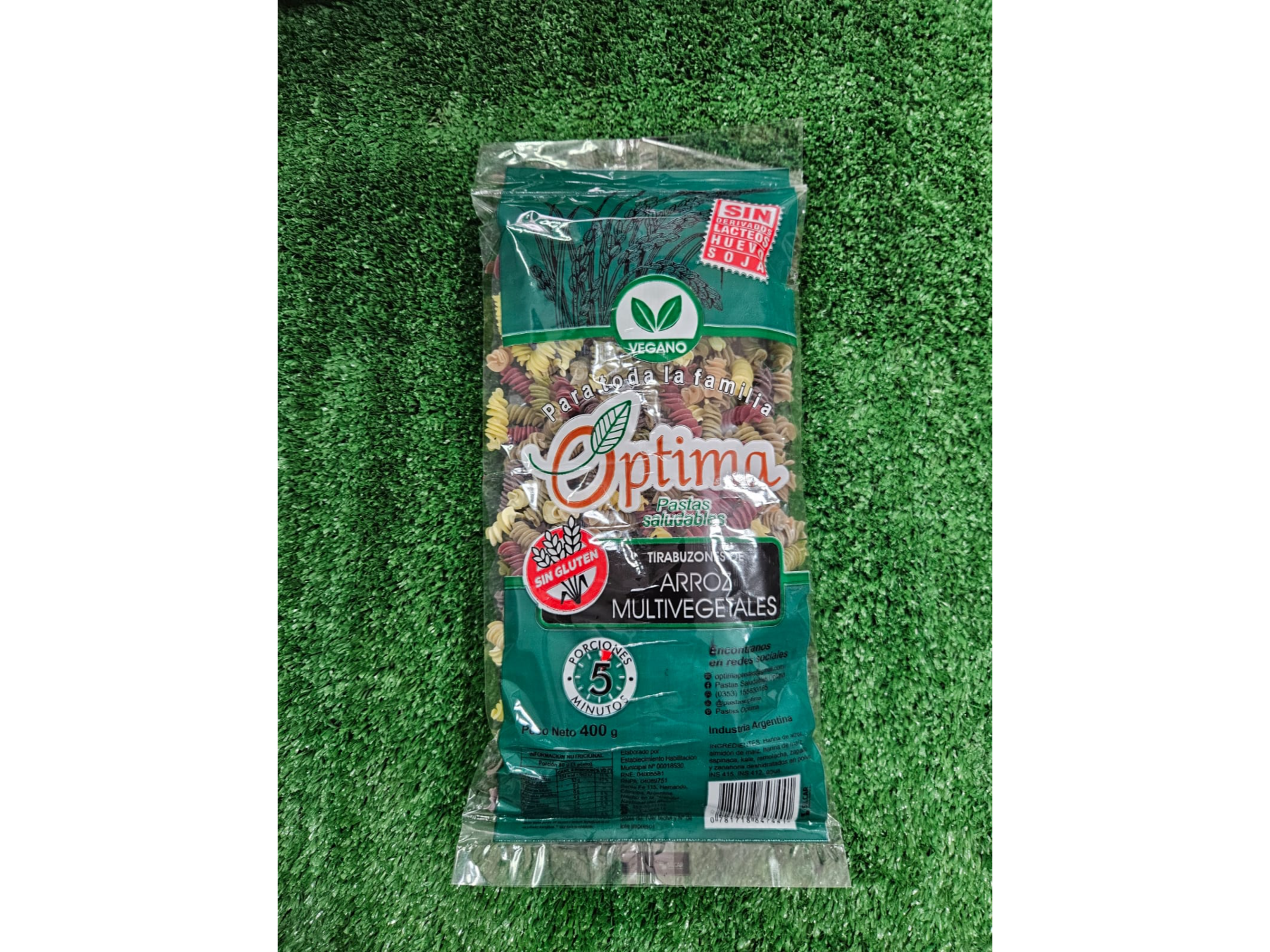 Fideos Tirabuzón de Multivegetales Sin T.A.C.C. Óptima
