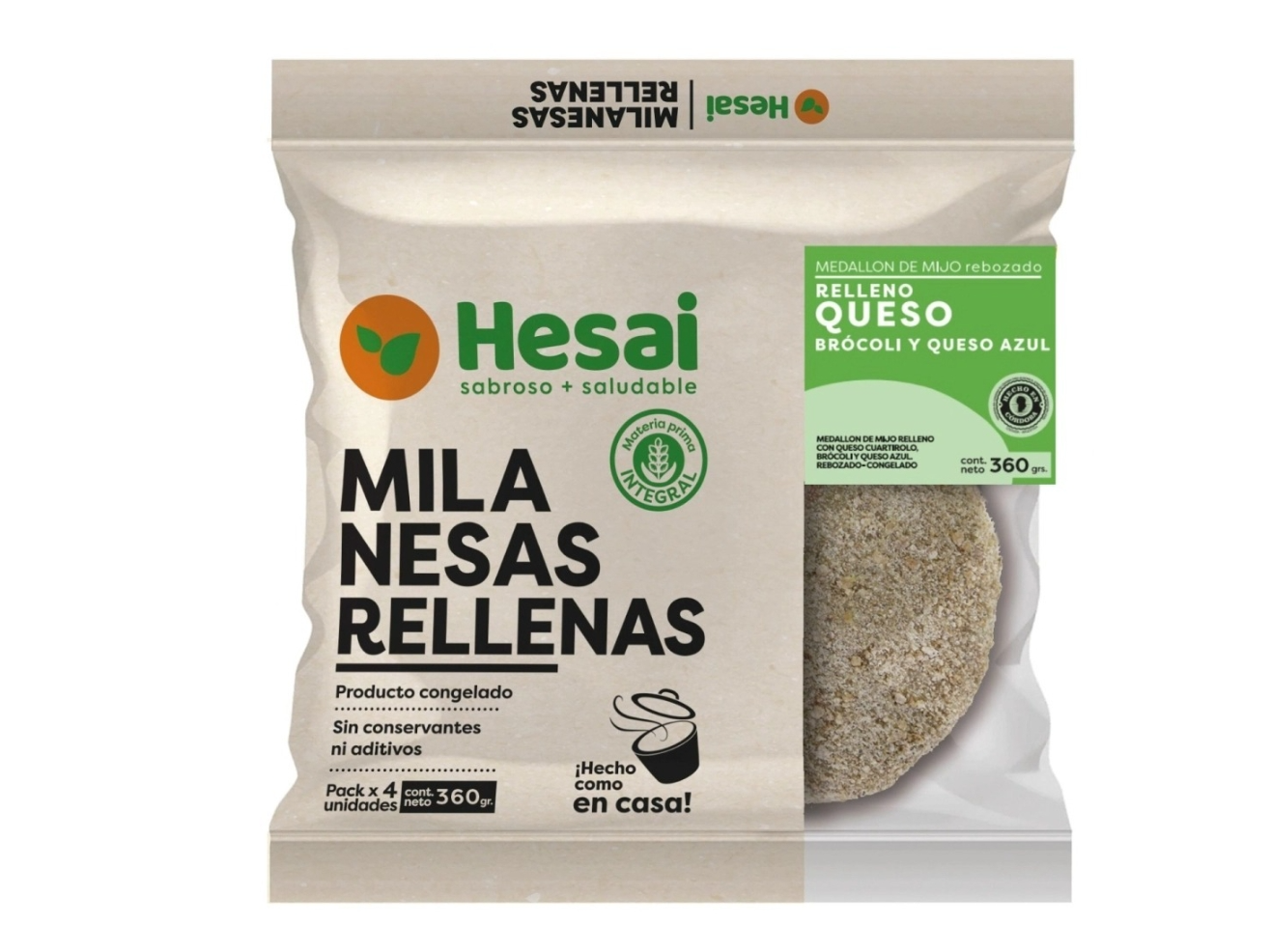 Milanesa rellena de Brócoli Queso Azul