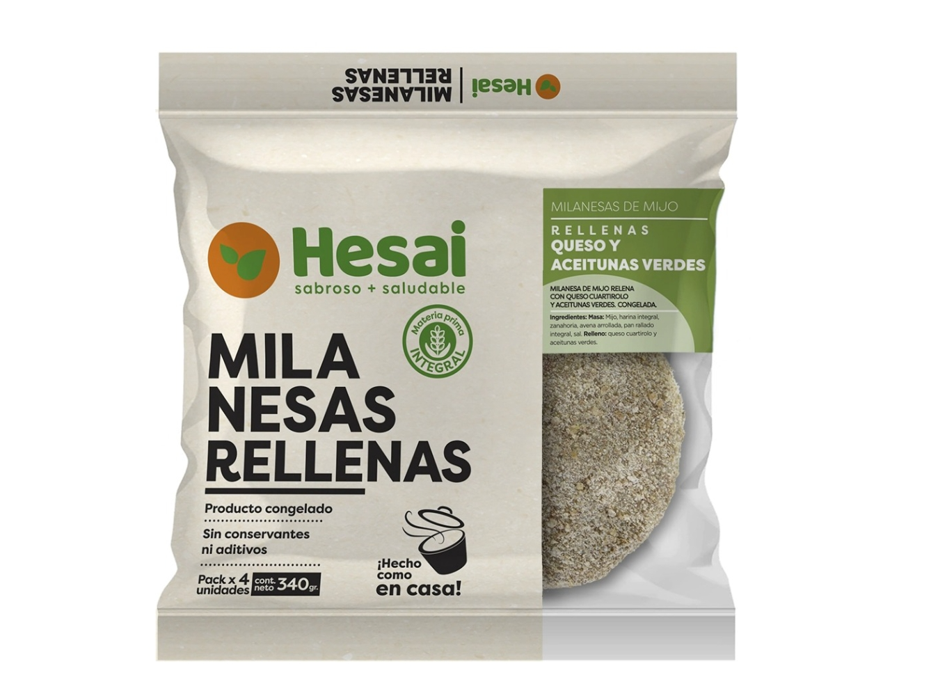 Milanesa Rellena de Queso y Aceitunas