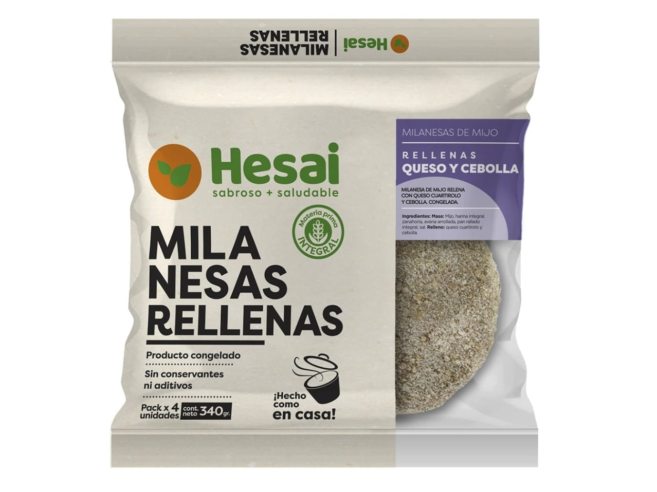 Milanesa rellena de Queso y Cebolla