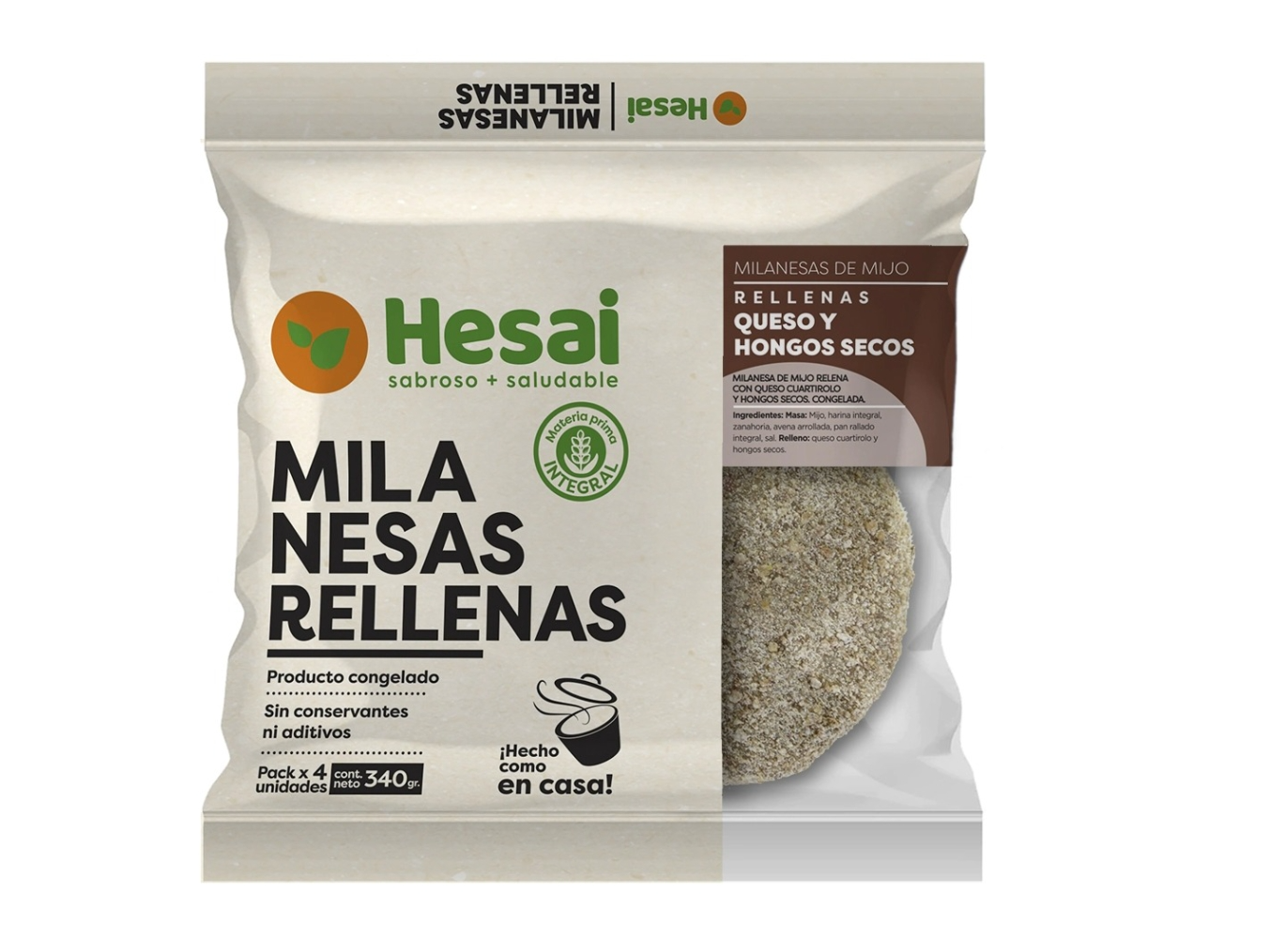 Milanesa Rellena de Queso y Hongos