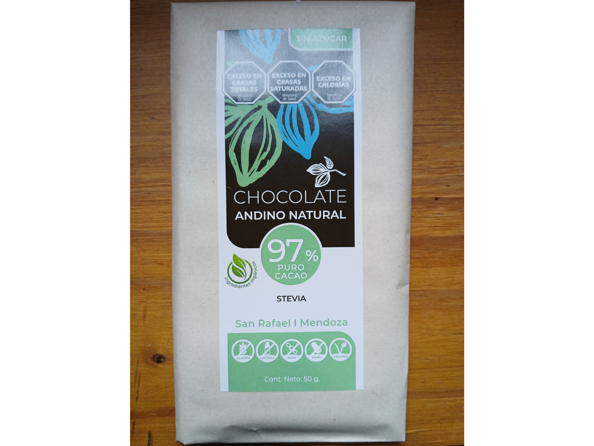 Chocolate 97% Cacao con Stevia