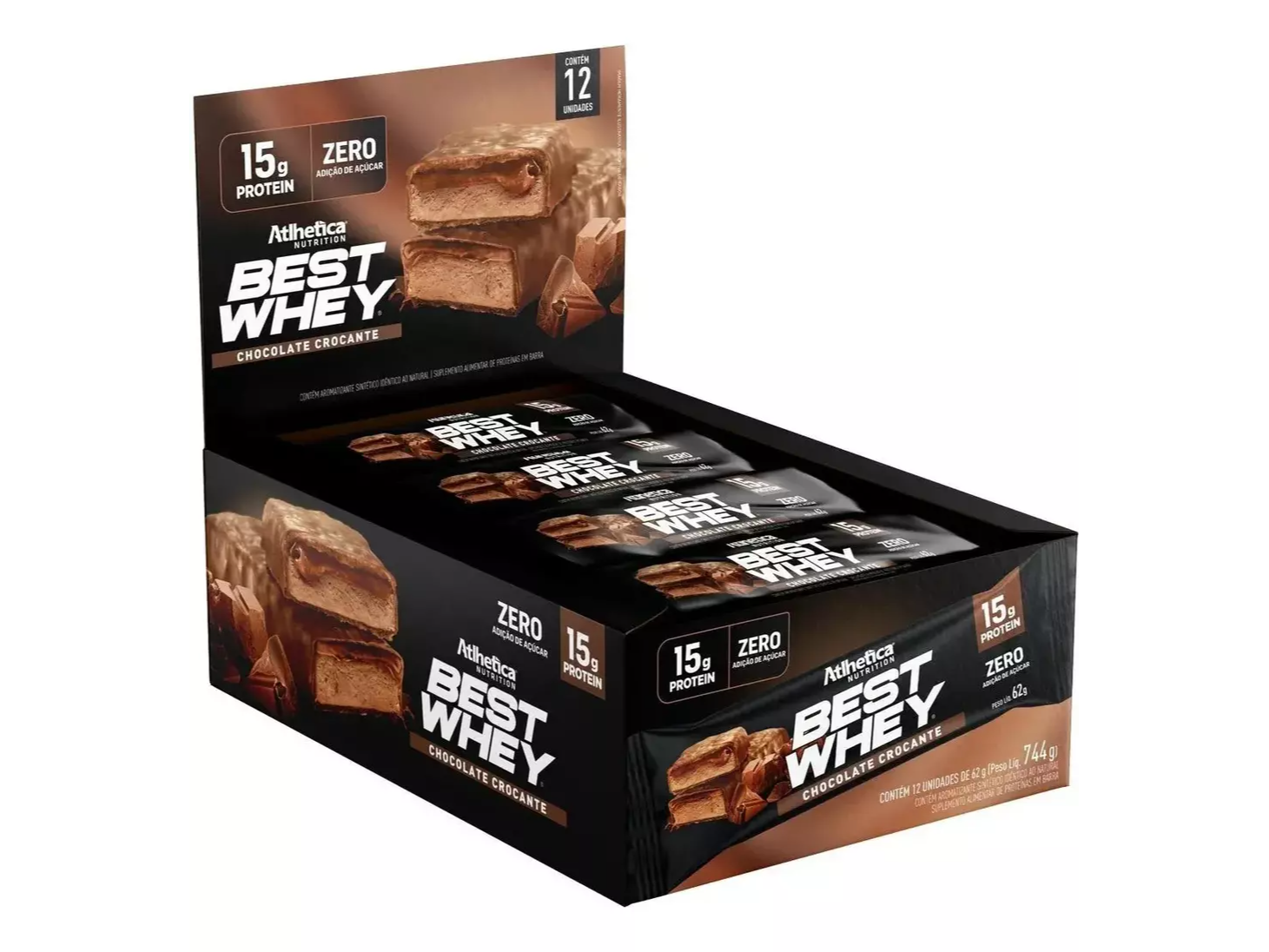 CAJA PROTEIN BAR BEST WHEY ATLHETICA NUTRITION 15GR PROTEINA 12 UNIDADES