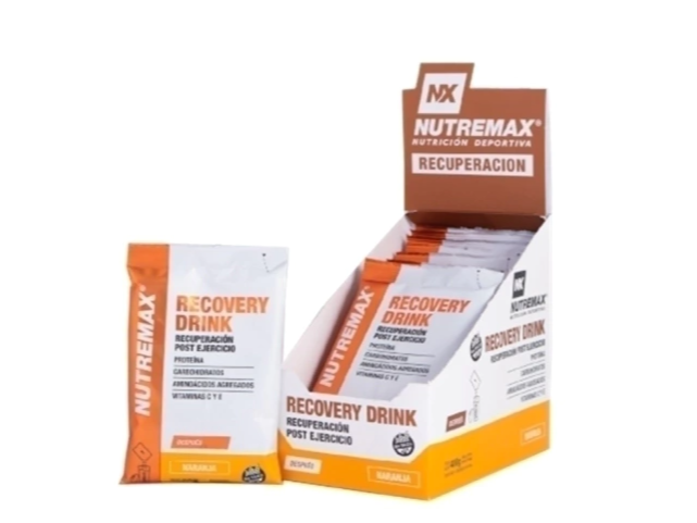 CAJA RECOVERY DRINK NUTREMAX DISPLAY 10 UND 60G NARANJA