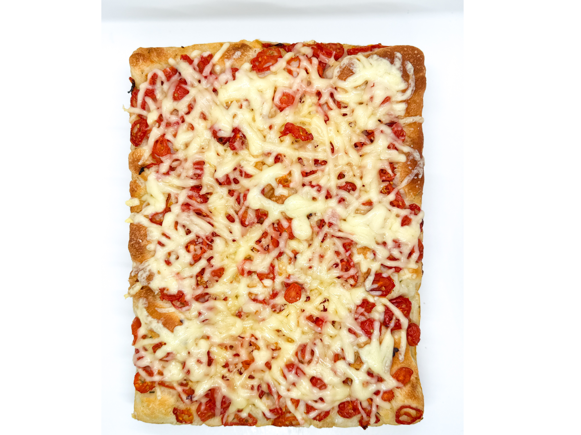 Focaccia entera de tomate cherry y queso duro