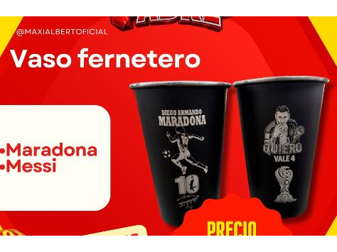 VASO FERNETERO ALUMINIO MARADORA Y MESSI