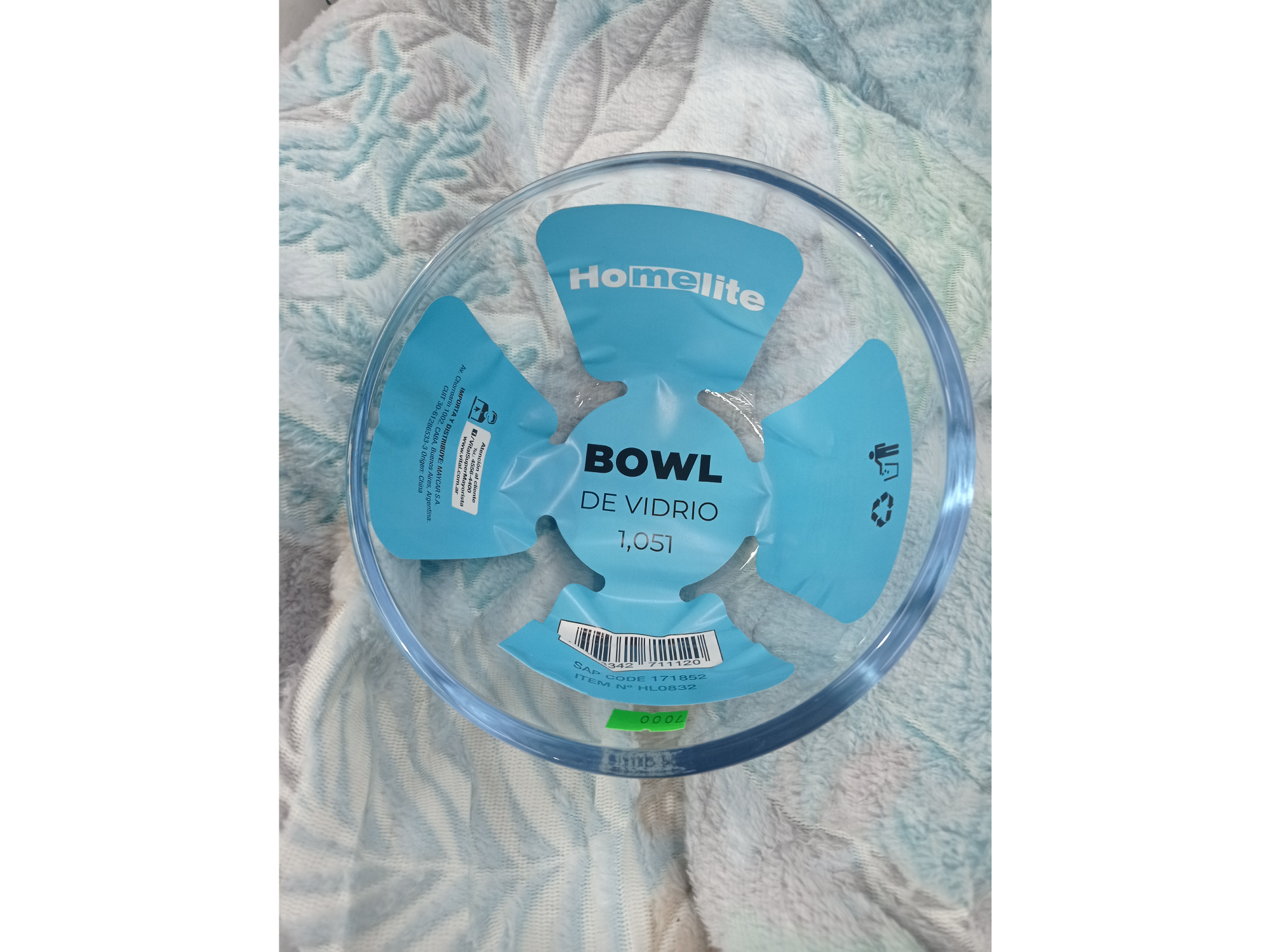 Homelife ensaladera vidrio apto microndas