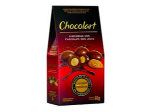 chocolart almendras con chovcolate con leche 80grs