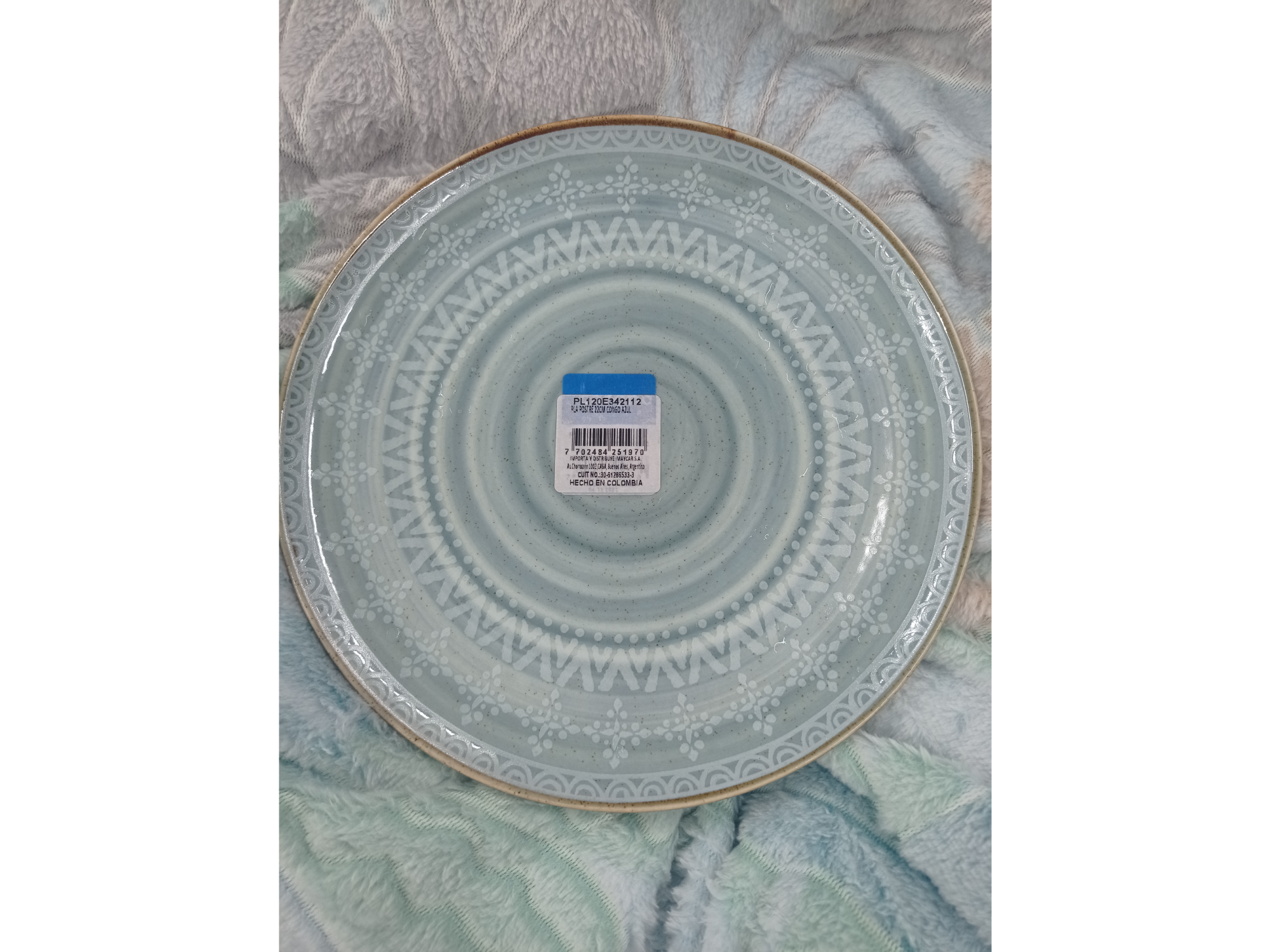 Corona plato cerámica colombiana  apto microondas 21 cm