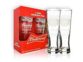 Budweiser vaso pinta x2