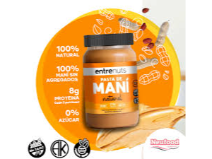Entrenuts pasta de maní  natural 370 grs
