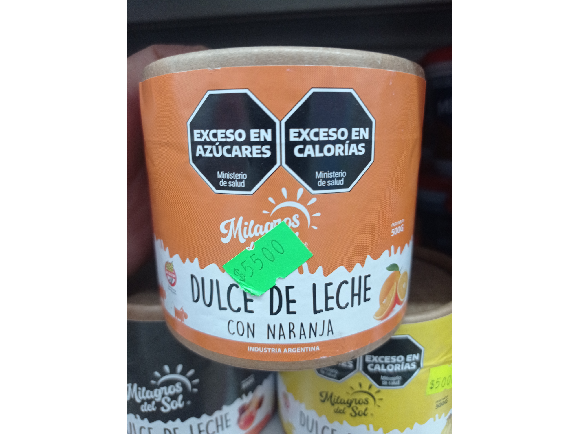 Milagros del sol dulce de leche con naranja 500 grs