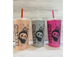Vaso con piquito labubu