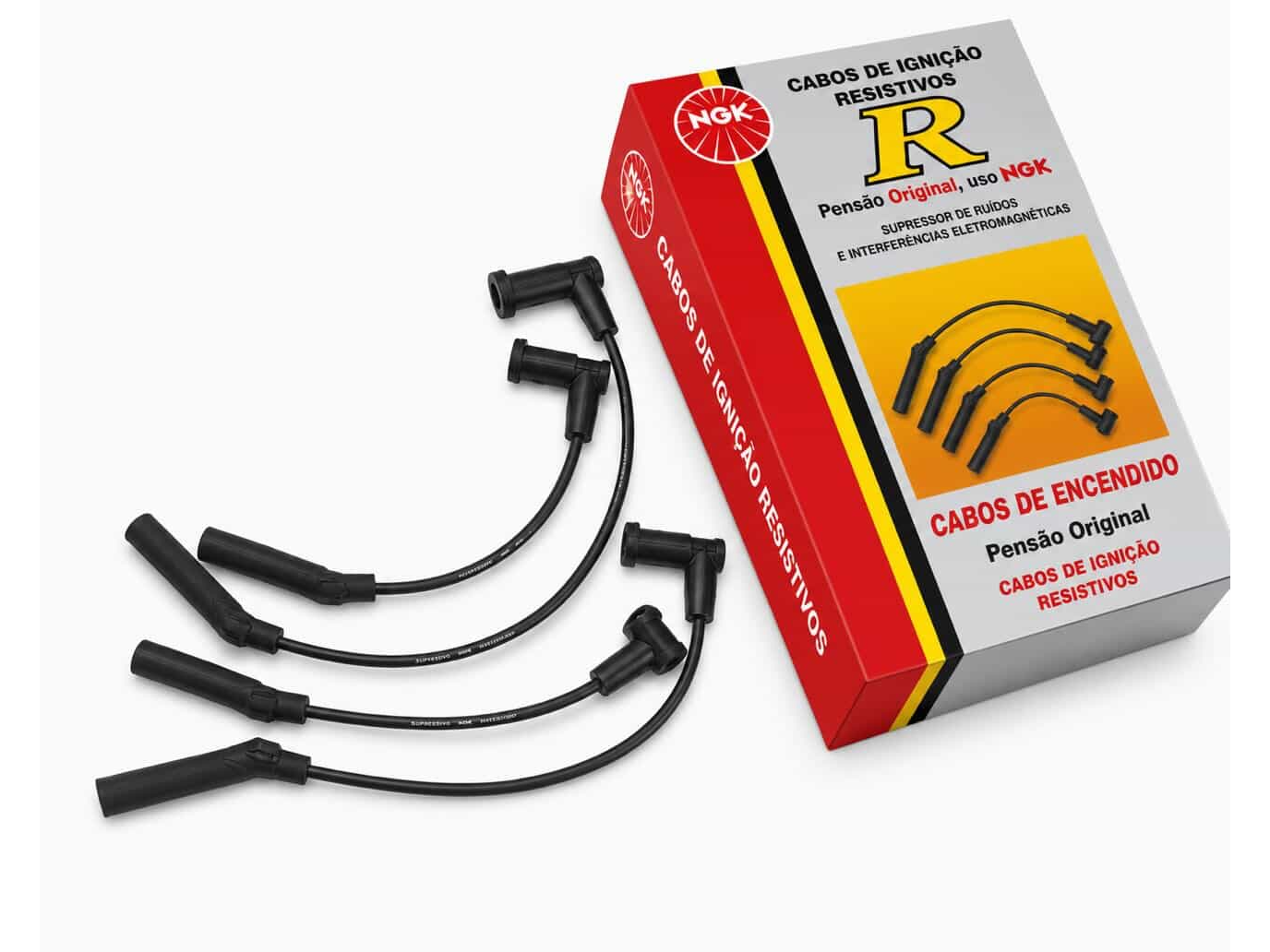 CABLES DE BUJIAS NGK SCF02 FIESTA-KA-ECOSPORT-FOCUS ZETEC-ROCAM 1.0/1.6 CAPUCHON GOMA