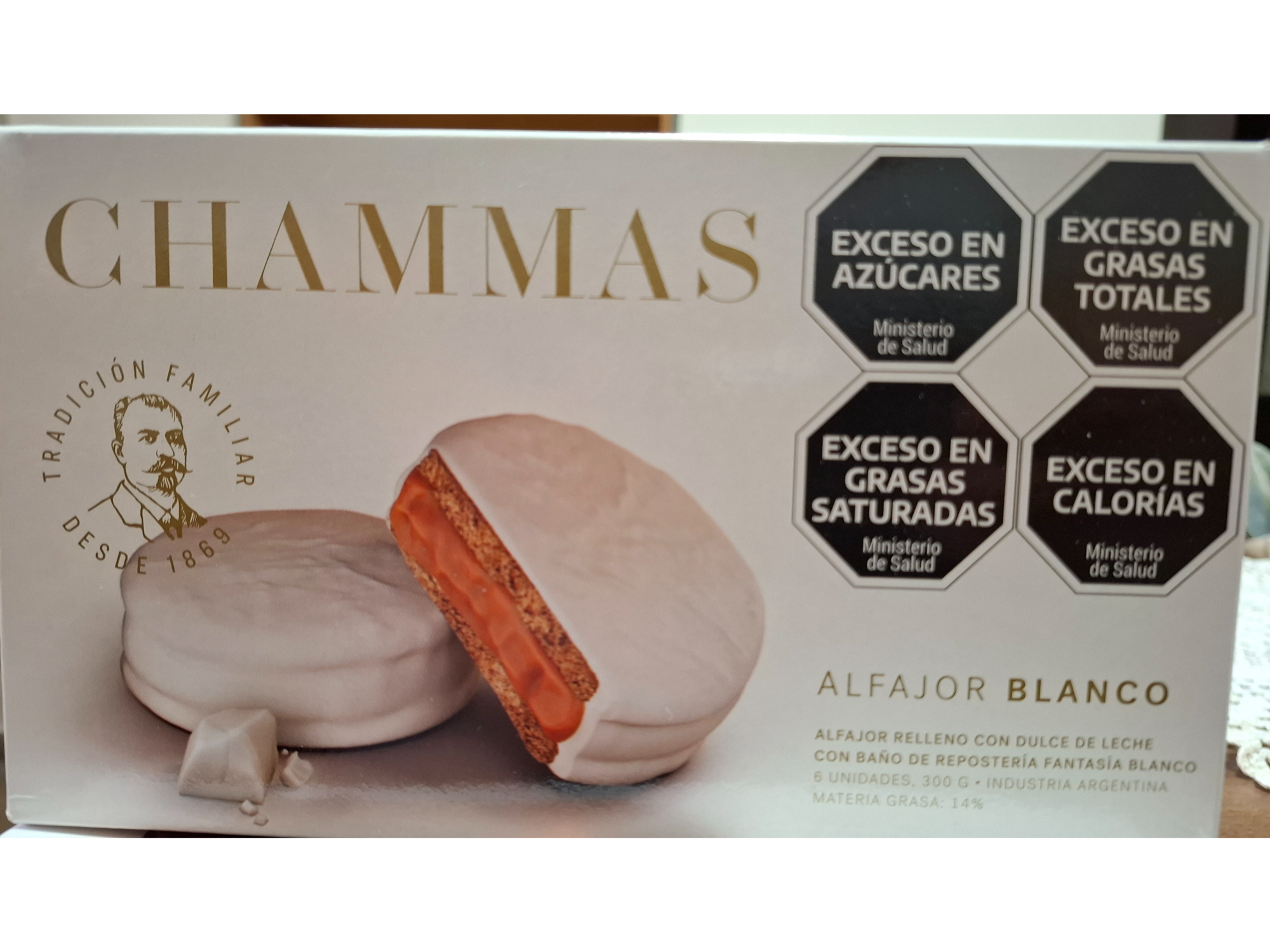 Alfajor Chammes Blanco x 6