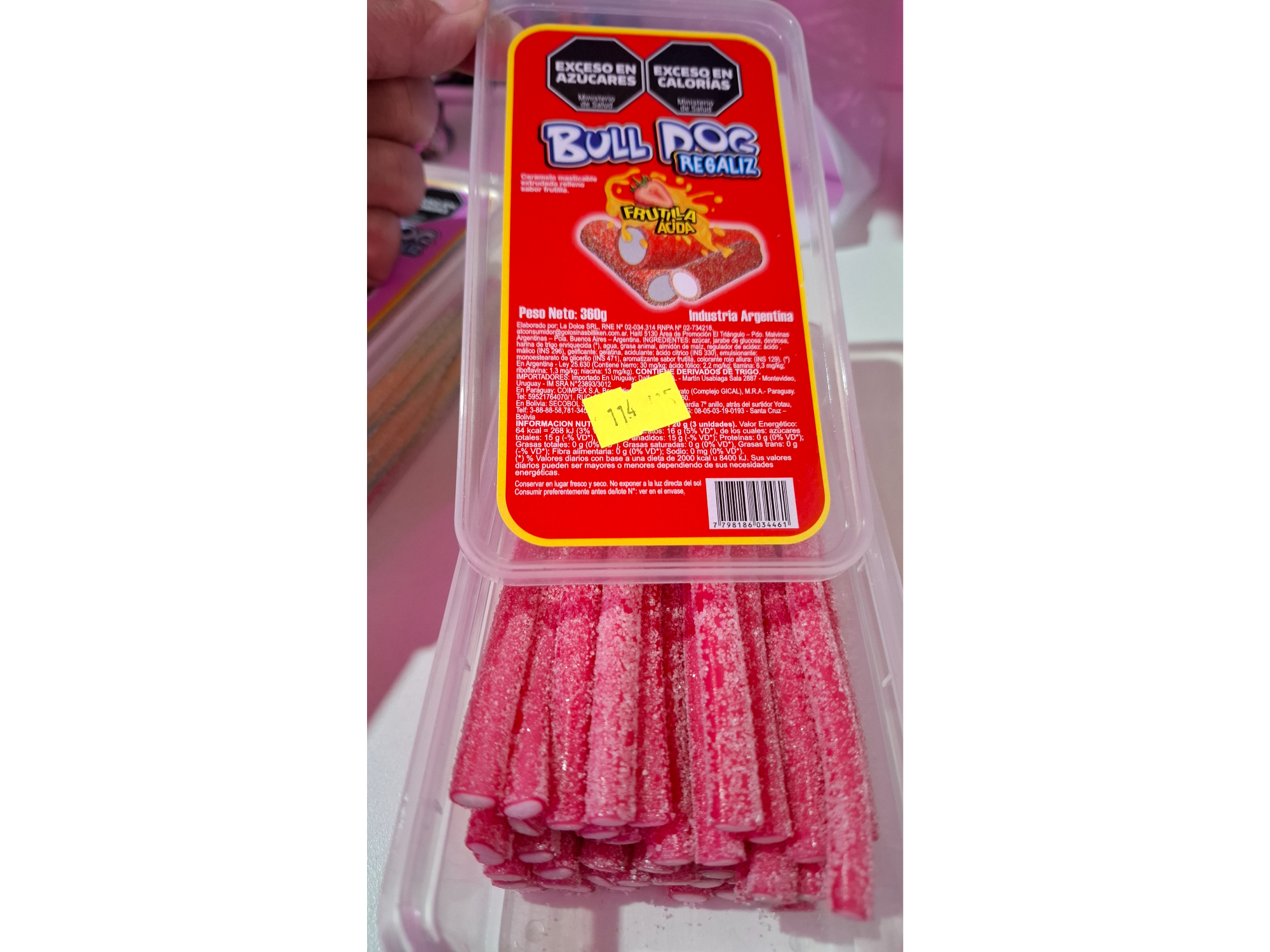 Regaliz Bull Dog Frutilla Acida