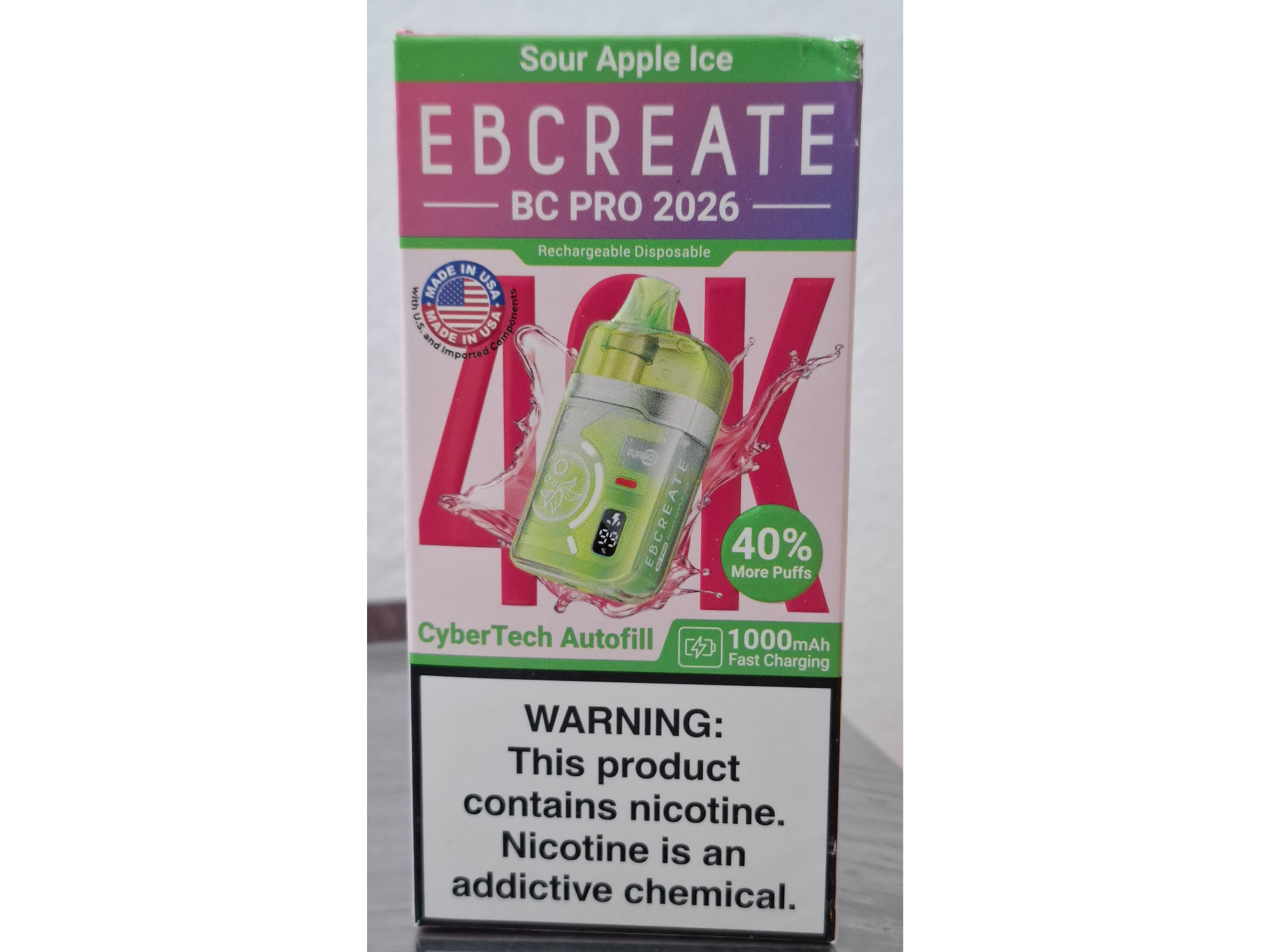 Vaper Ebcreate Sour Apple Ice 40k