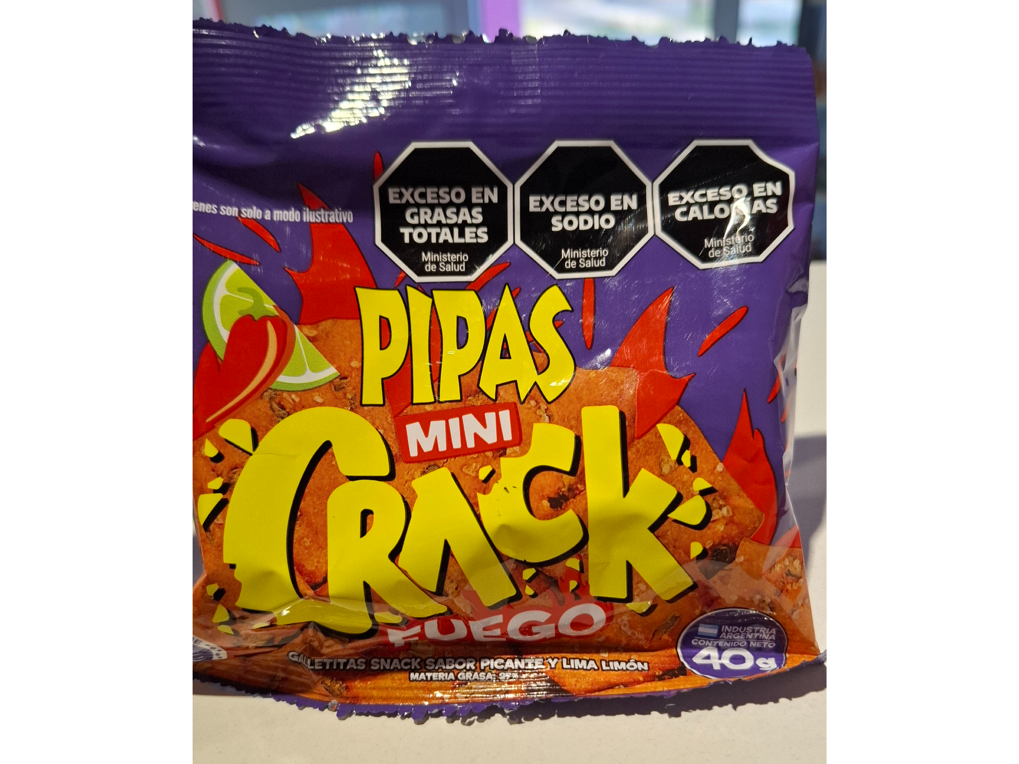 Pipas Mini Crack Snack Sabor Picante y Lima Limon