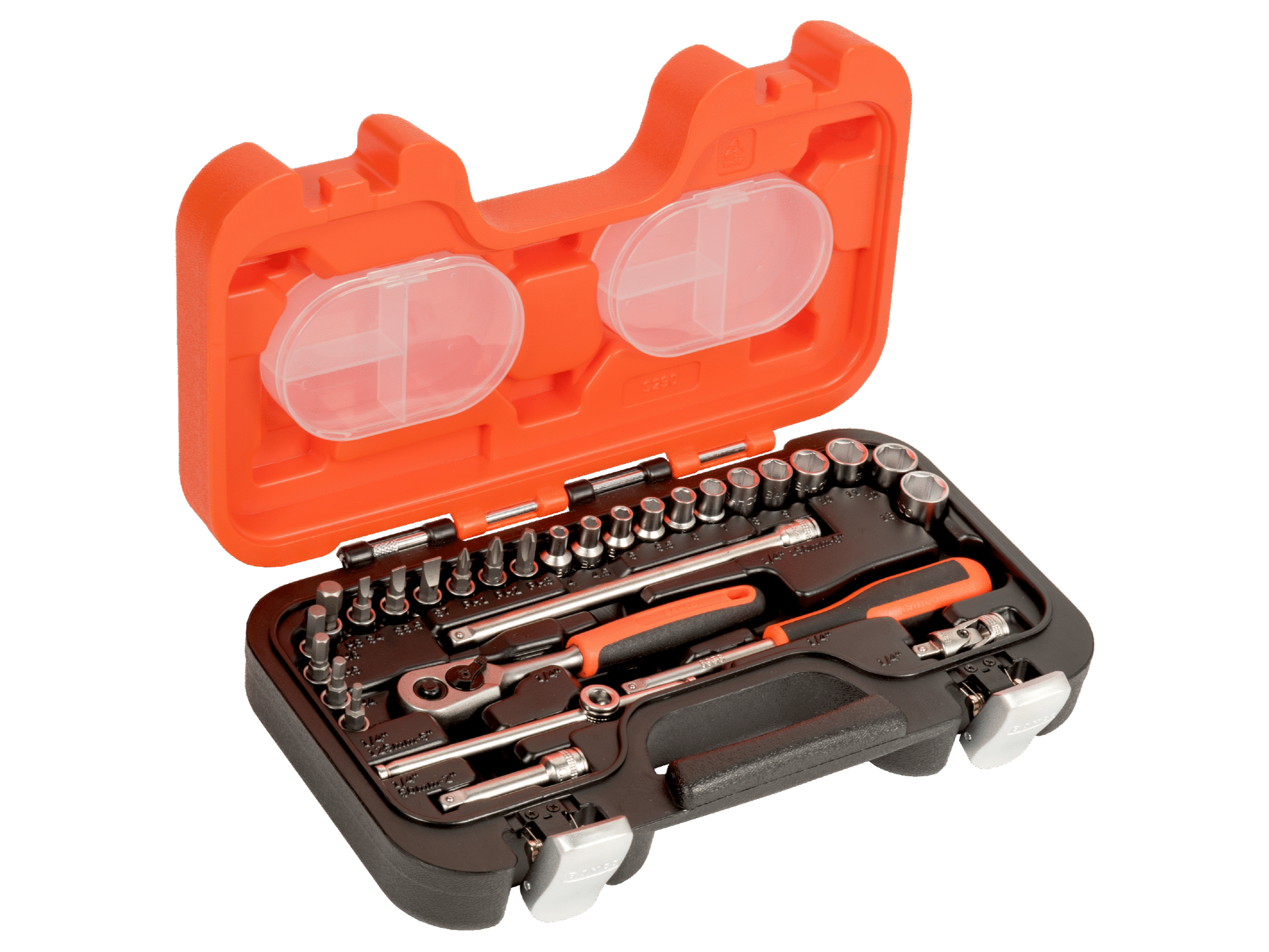 Juego de bocallaves con cuadro conductor de 1/4", perfil hexagonal métrico y crique/bocallaves con punta  S290