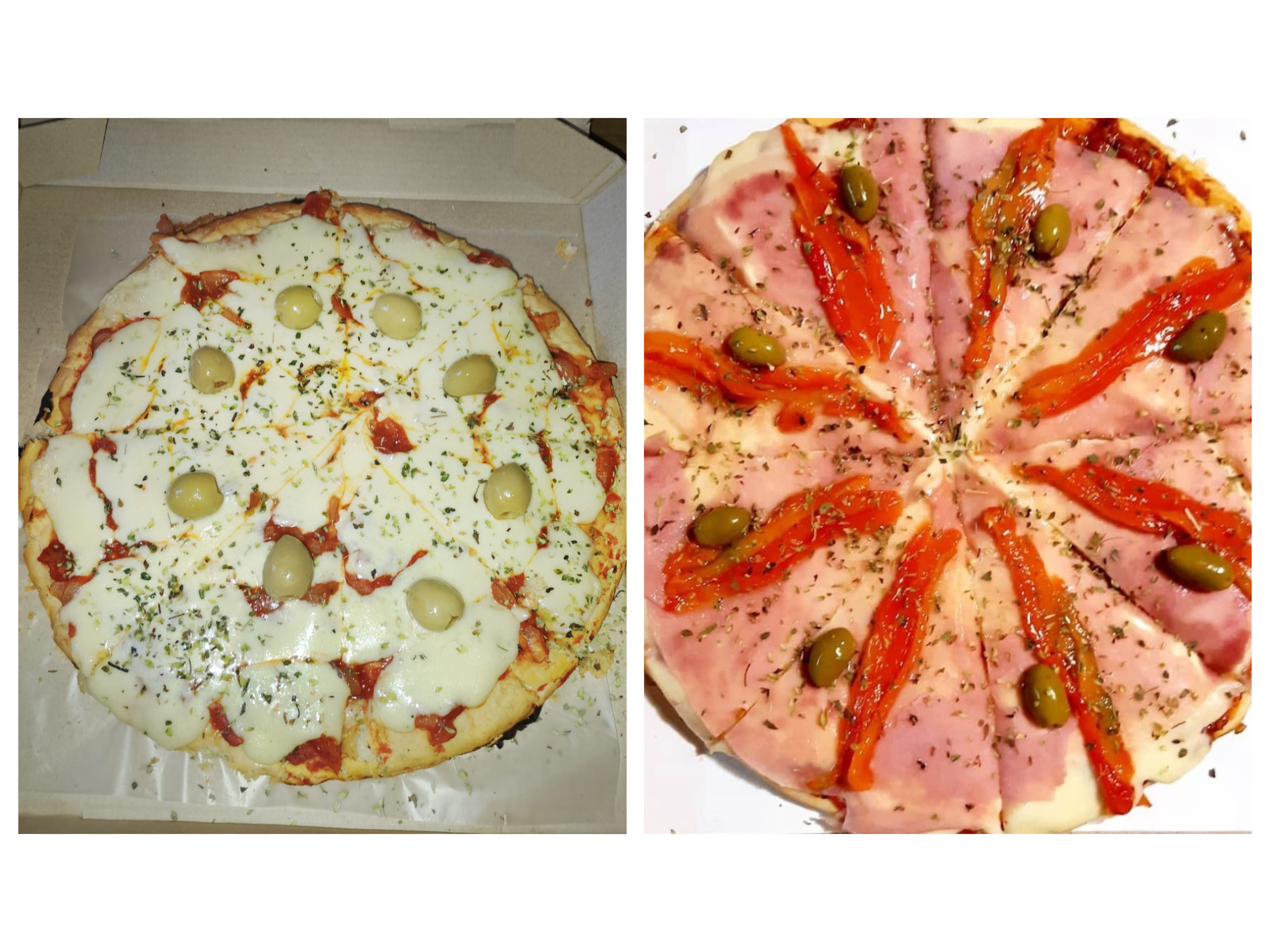 MUZZA + JAMÓN Y MORRÓN + MANAOS