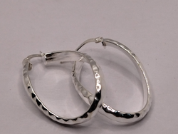 Aros Plata ondulado 36 x24 milimetros