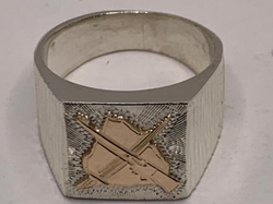 Anillo Guardia Republicana plata y oro