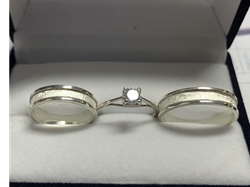 Alianzas Plata 925, arenadas, 4.5 mm, con Cintillo