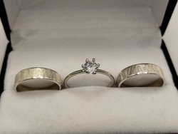 Alianzas Plata 925, rayadas , 5mm, con Cintillo