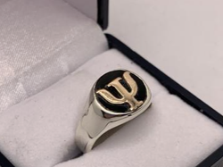 Anillo sicología, plata, Onix y oro 9k
