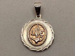MEDALA NURSE PLATA CON LOGO EN ORO 9K -18MM