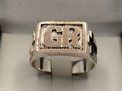 Anillo sello de hombre 12 x 16 mm con cruces)