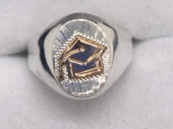 Anillo GRADUACION plata y oro 9k