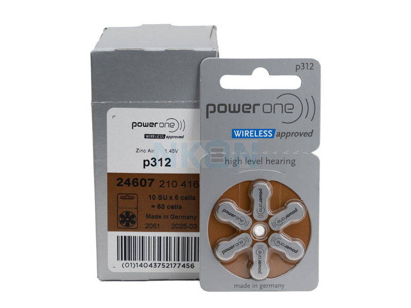 POWER ONE  pila Para Audifono P312