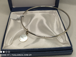 ESCLAVA, con medalla grabado incluido..redonda toda en plata 925