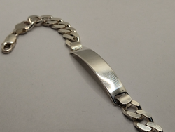 Pulseras de plata Grueza Identidad con grabado--peso 22 gramos
