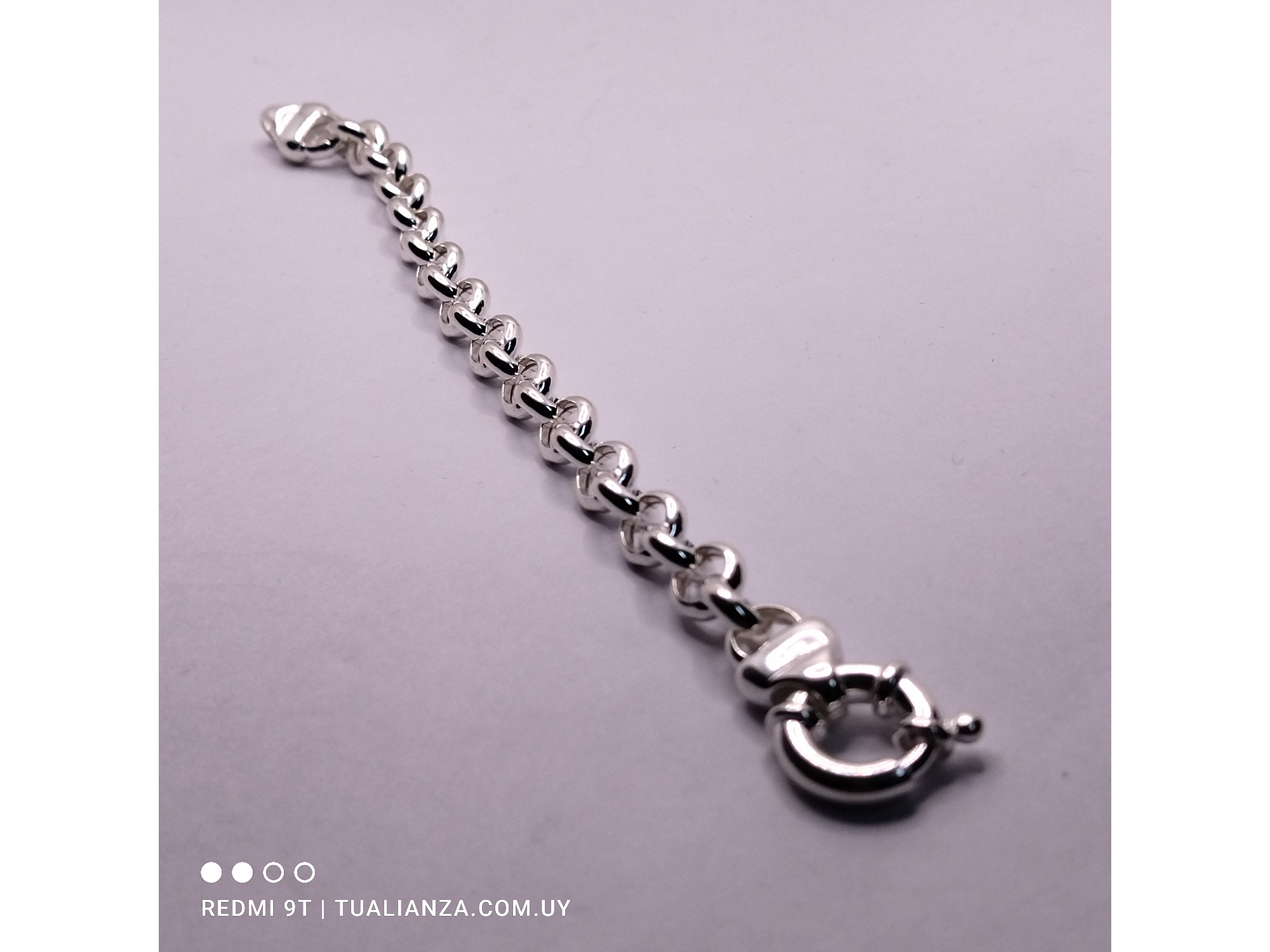 Pulsera de plata Rlo grueza con cierre aro marinero Pk-1580