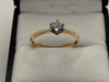 Cintillo Promesa corona de 6 puntas con Circonia 6mm en oro 18k sellado