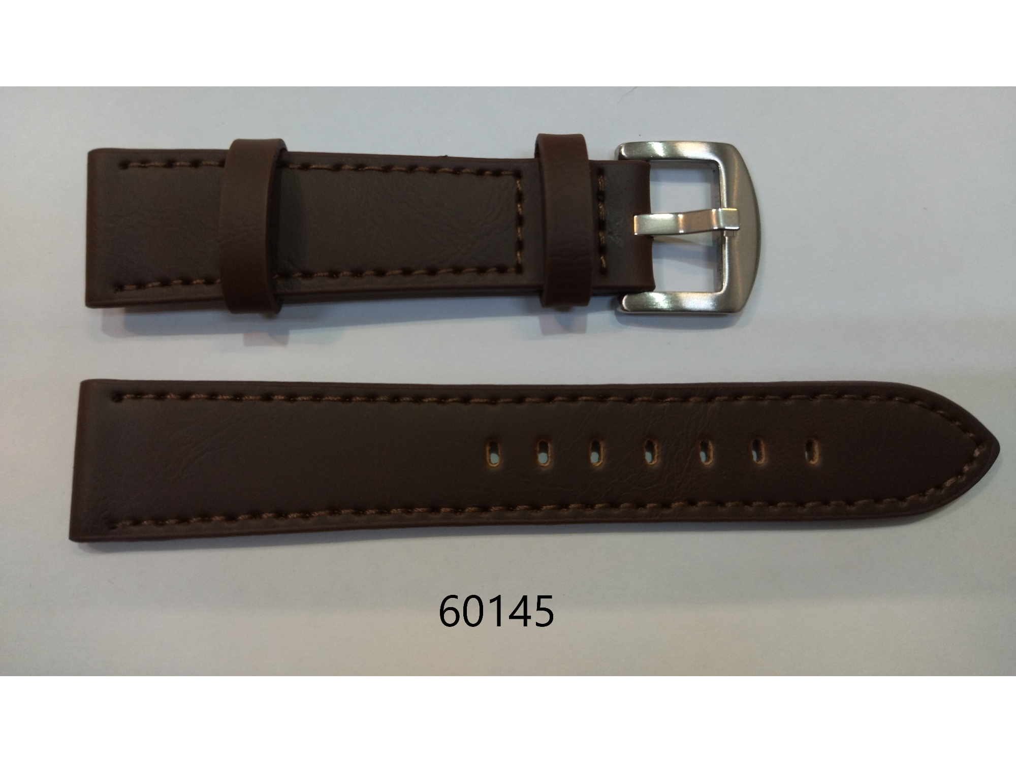 60145-12,14,16 y 18mm Correa Simil Cuero Gruesa MARRON