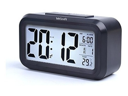 LCD Despertador LCD Digital Con Sensor Nocturno para luz,Fecha y Temperatura
