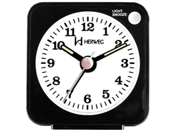 2510 Despertador Quartz Herweg Movimiento Continuo Silencioso Con Luz, Alarma acendente y Repeticion