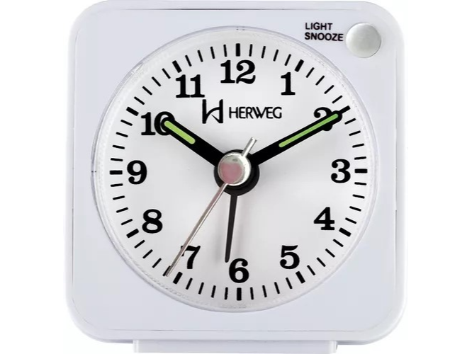 2510 Despertador  Quartz Herweg Movimiento Continuo Silencioso Con Luz, Alarma acendente  y Repeticion