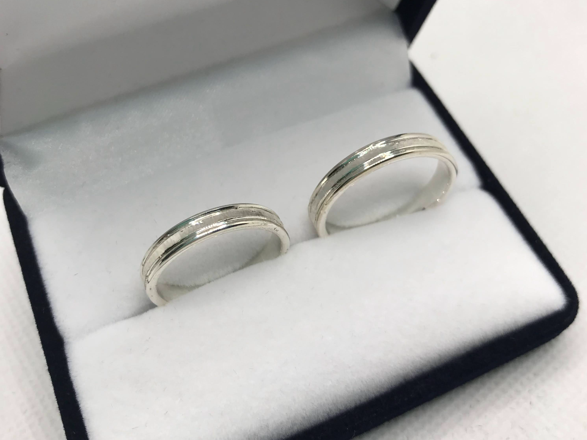 Alianzas Plata 925 cinta, 4mm, con Grabado Laser