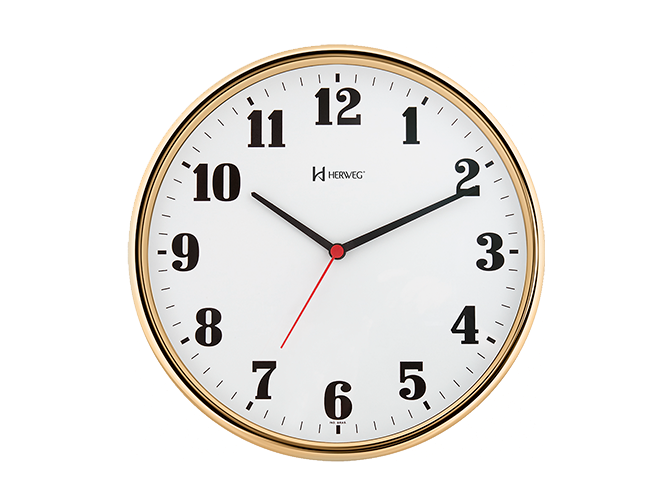 6125 Reloj pared Herweg Decorativo con Dorado 26cm diametro