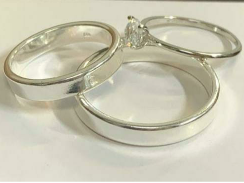 Alianzas Plata 925 cinta, 4mm, con Cintillo