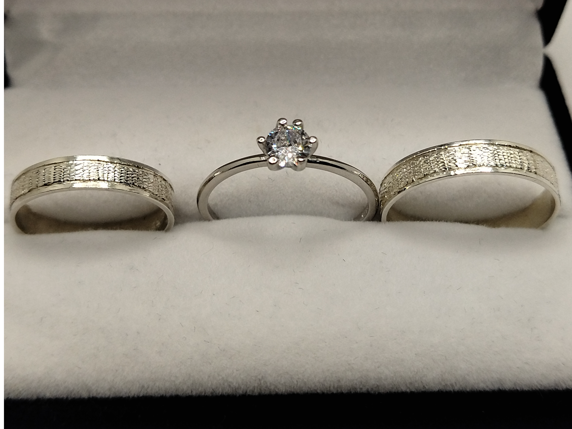 Alianzas Plata 925, rayadas con bordes, 4mm, con Cintillo (Copia)