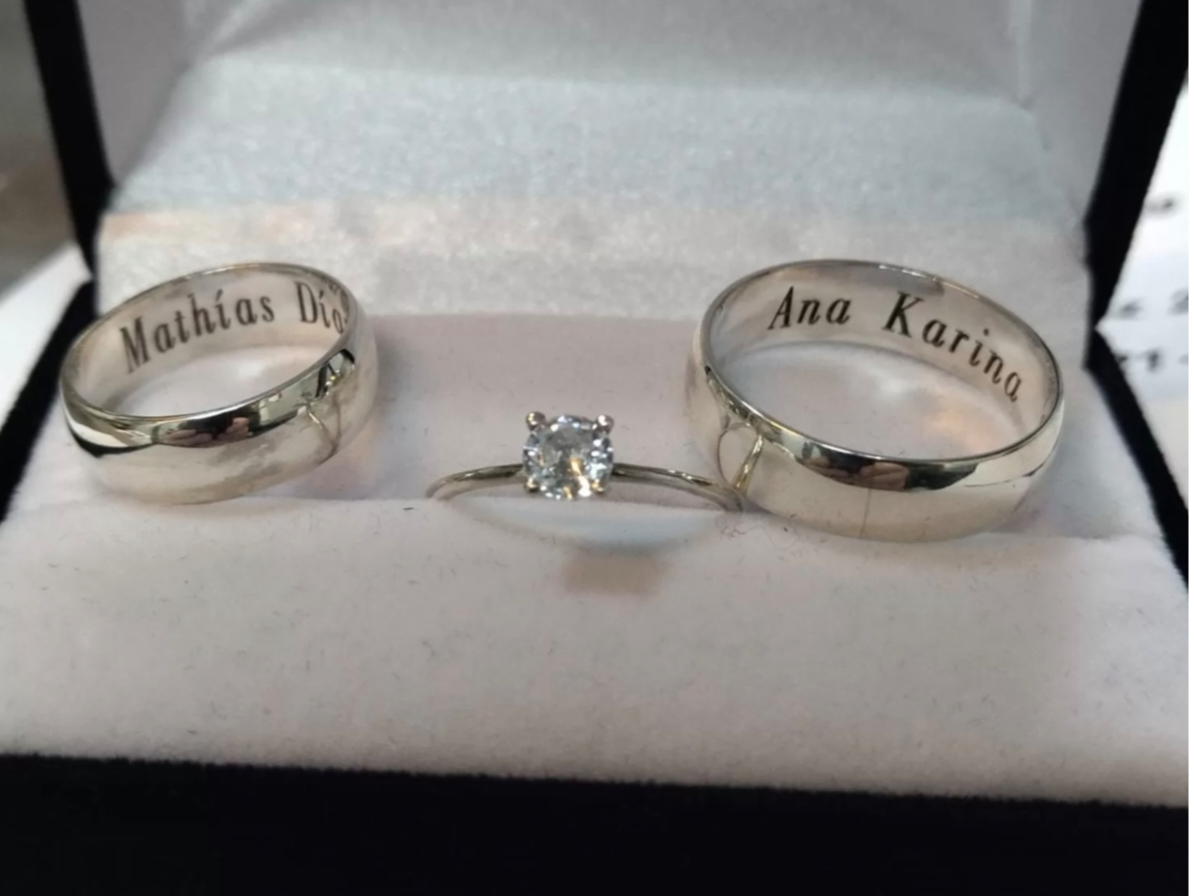 Alianzas Plata 925 con Cintillo y Grabado de Obsequio 6 milimetros Bombe