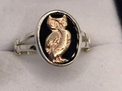 Anillo de Profesor con onix y oro 9k